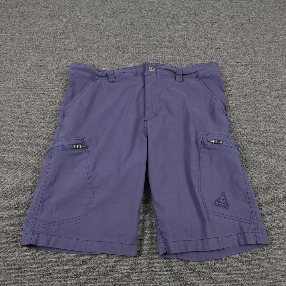 Gerry Cargo Shorts Mens 36 Purple Stretch Nylon Rayon 11 Inseam Travel Casual